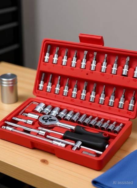 Trishka High Quality Pro 46pcs Socket set Ratchet size 1/4-inch Socket Set