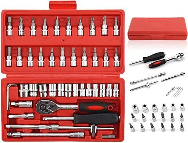 ZATCO High Quality 46pcs 1/4-Inch Socket Set Tool Ratchet Socket Set