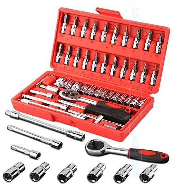 ZATCO High Quality 46pcs 1/4-Inch Socket Set Tool Ratchet Socket Set
