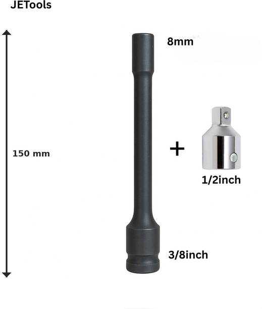 JETools Impact Extension Socket 8 mm x 150 mm for 1/2" & 3/8" Pneumatic Gun Mould Release