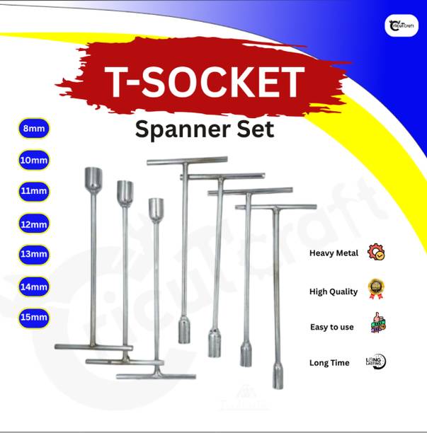 CricutCraft TC7R Premium Quality T SPANNER 8MM 10MM 11MM 12MM 13MM 14MM 15MM I EASY TO USE Socket Set