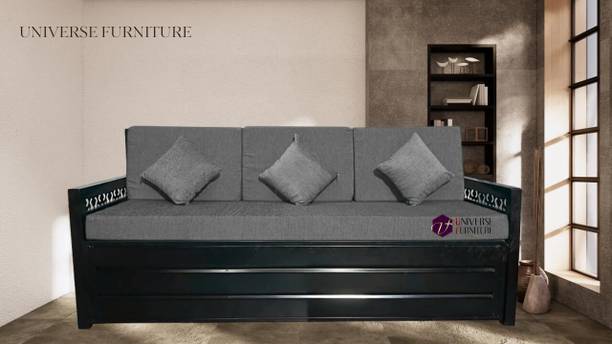 Universe Furniture Single Size 3 Seater Double Metal Pull Out Sofa Cum Bed