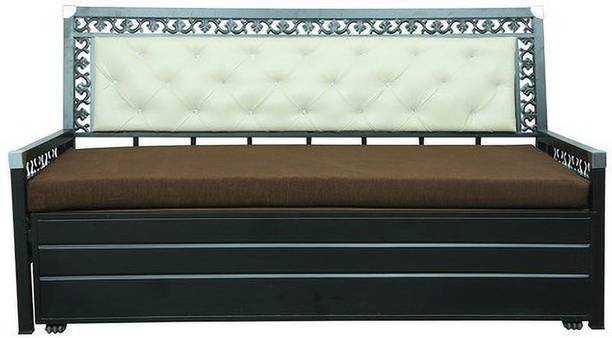 Lakecity group ROMANIA Brown (6X4) 4 Seater Double Metal Pull Out Sofa Cum Bed