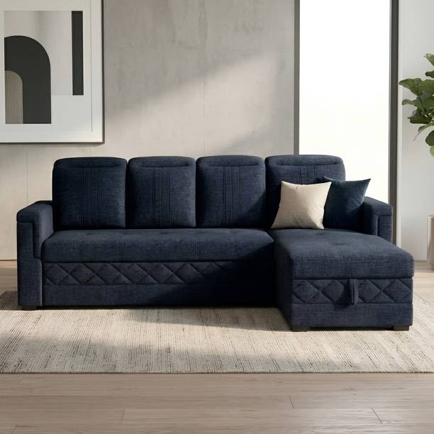 CASPIAN L-shaped-sofa-cum-bed 4 Seater Double Solid Wood Pull Out Sofa Cum Bed