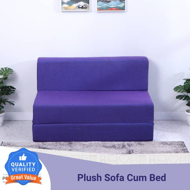 Flipkart Perfect Homes Exotica Sofa Cum Bed | Perfect for Guests, Washable Jute Fabric | 3'X6' 1 Seater Single Foam Fold Out Sofa Cum Bed