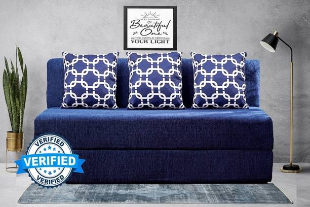 Little Smile 5X6 size for 3 Person- Moshi Fabric Washable Cover 3 Seater Double Foam Fold Out Sofa Cum Bed