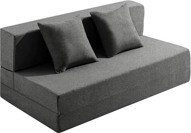 Dr Smith 4 X 6 Feet, Washable Cover- Including 2 Cushion Perfect for Home & Office 2 Seater Single Foam Fold Out Sofa Cum Bed