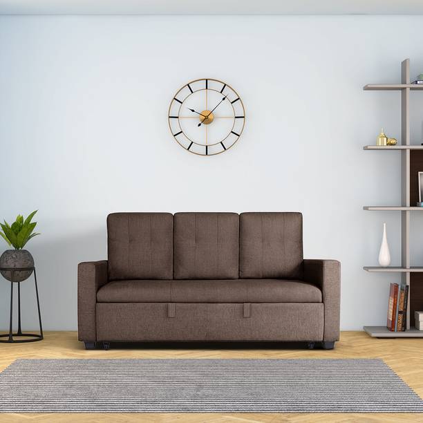 duroflex Ease Sofa Cum Bed With 3 Reclining Positions 3 Seater Double Solid Wood, Metal Pull Out Sofa Cum Bed