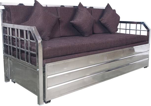 FAMOUS MART FURNITURE 3 Seater Double Metal Pull Out Sofa Cum Bed