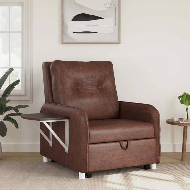 RECLINEX INDIA ucci 1 Seater Single Solid Wood Pull Out Sofa Cum Bed