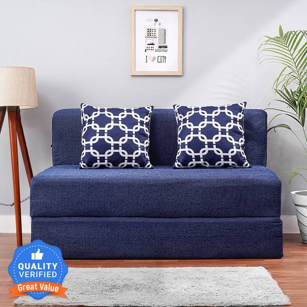 Solis Primus-comfort for all 4X6 size for 2 Person- Moshi Fabric Washable Cover 2 Seater Double Foam Fold Out Sofa Cum Bed