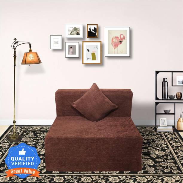 Seventh Heaven 6*3 Chenille Molfino Fabric with 1 Cushion 1 Seater Single Foam Fold Out Sofa Cum Bed