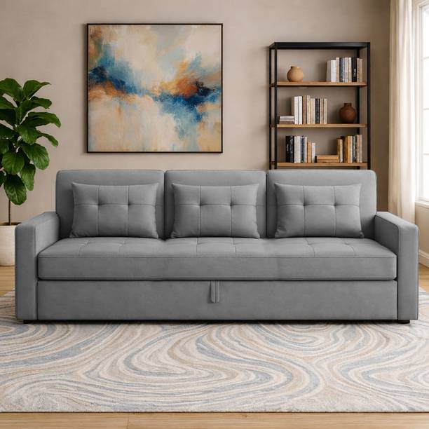 Casaliving Treshta 3 3 Seater Single Solid Wood Pull Out Sofa Cum Bed