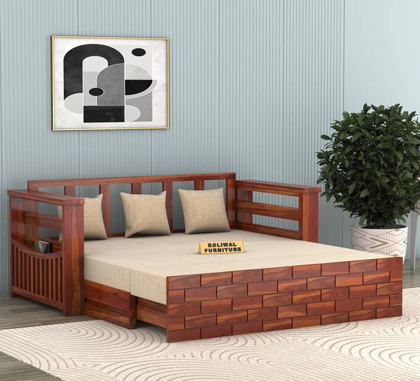 Roliwal 3 Seater Double Solid Wood Pull Out Sofa Cum Bed