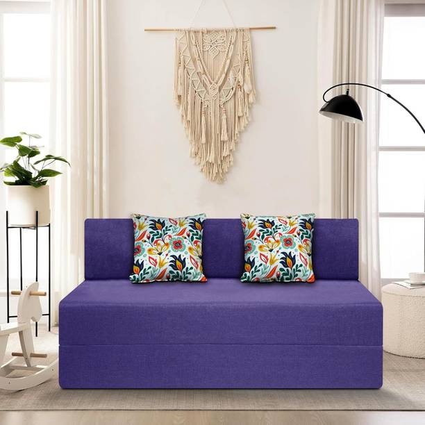 Little Smile 4X6 size for 2 Person- Moshi Fabric Washable Cover 2 Seater Double Foam Fold Out Sofa Cum Bed
