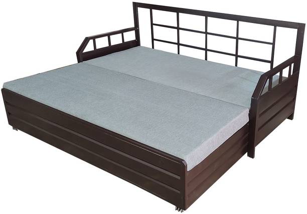 ROYAL METAL FURNITURE Queen Size 3 Seater Double Metal Pull Out Sofa Cum Bed