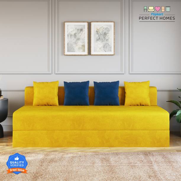 Flipkart Perfect Homes Elegant Compact Convertible Sofa Bed for Bedroom & Small Spaces 4 Seater Double Foam Pull Out Sofa Cum Bed