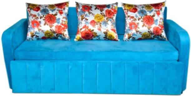 Skyline furniture 3 Seater Single Foam, Metal Pull Out Sofa Cum Bed