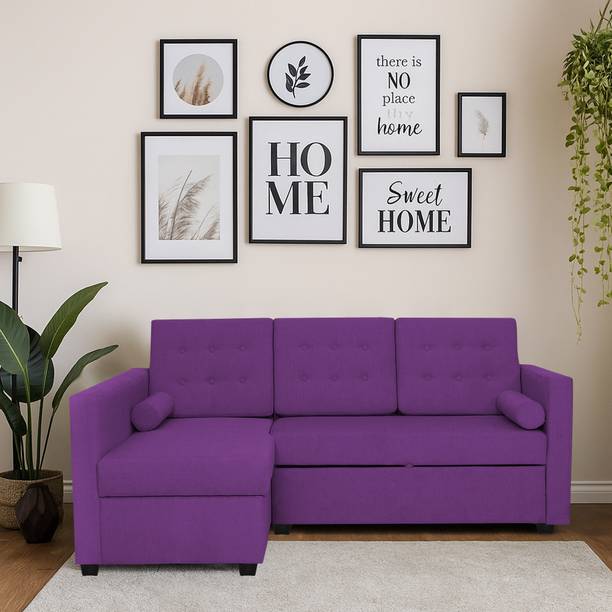 Casaliving Megan 4 Seater Single Solid Wood Pull Out Sofa Sectional Bed