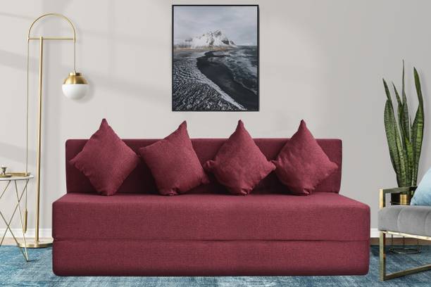 Little Smile 6X6 size for 4 Person- Moshi Fabric Washable Cover 4 Seater Double Foam Fold Out Sofa Cum Bed