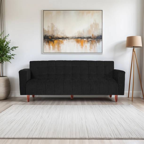 Seventh Heaven Lisbon Neo Wooden , Chenille Molfino Fabric 72x36x16 3 Seater Single Solid Wood Pull Out Sofa Cum Bed