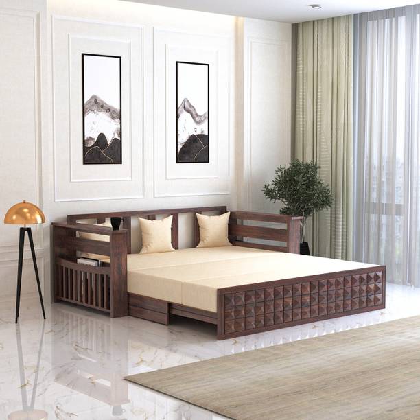 CARLTON LONDON 3 Seater Double Solid Wood Pull Out Sofa Cum Bed