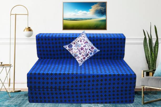 Little Smile 3X6 size for 1 Person- Moshi Fabric Washable Cover 1 Seater Single Foam Fold Out Sofa Cum Bed