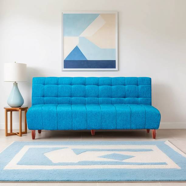 Seventh Heaven Florida 3 Seater Sofa Bed, Chenille Molfino Fabric 72x44x16: 2 Year Warranty 3 Seater Double Solid Wood Pull Out Sofa Cum Bed