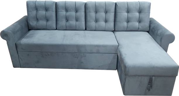Comfort Designs Textured Premium Polyester Fabric-for Leaving Room,Soft,Lightweight,Comfortable 5 Seater Double Engineered Wood Pull Out Sofa Cum Bed