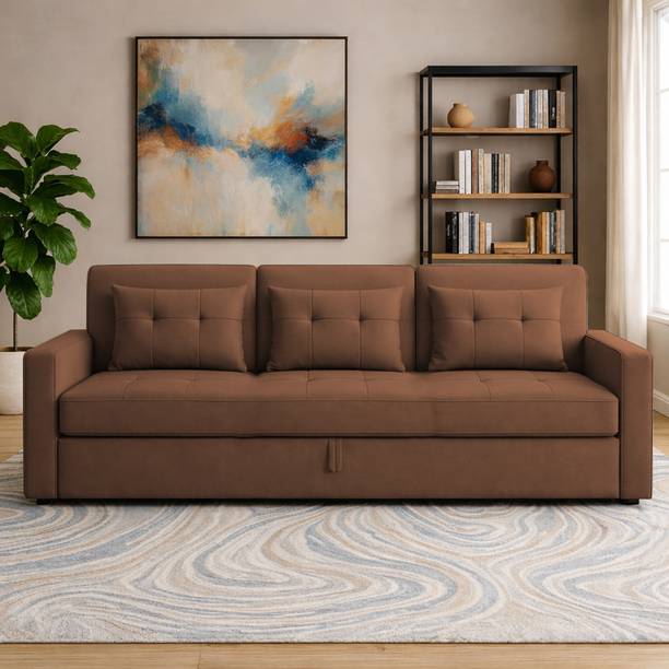 Casaliving Treshta 3 3 Seater Single Solid Wood Pull Out Sofa Cum Bed