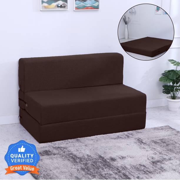Flipkart Perfect Homes Exotica 72x60x8 inch|Low Floor, Washable Jute Fabric 3 Seater Double Foam Fold Out Sofa Cum Bed