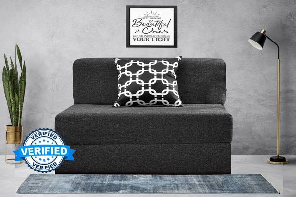 Little Smile 3X6 size for 1 Person- Moshi Fabric Washable Cover 1 Seater Single Foam Fold Out Sofa Cum Bed