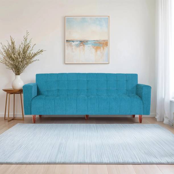Seventh Heaven Lisbon Neo 3 Seater Wooden Sofa cum Bed, Chenille Molfino Fabric 72x36x16 3 Seater Single Solid Wood Pull Out Sofa Cum Bed