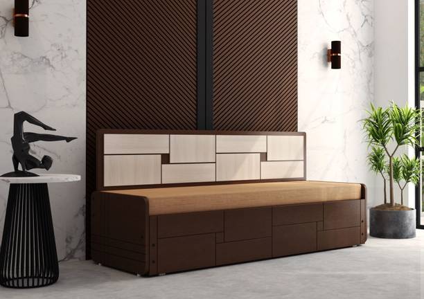 Auspicious Home 4 Seater Double Engineered Wood Pull Out Sofa Cum Bed