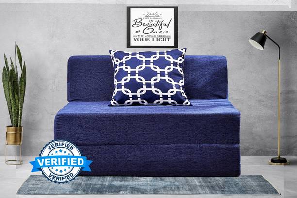 Little Smile 3X6 size for 1 Person- Moshi Fabric Washable Cover 1 Seater Single Foam Fold Out Sofa Cum Bed