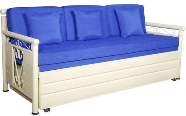 SoftSoul Furniture 3 Seater Single Metal Pull Out Sofa Cum Bed