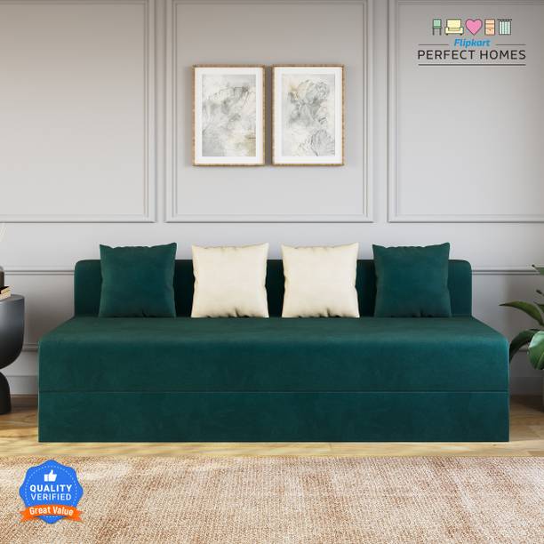 Flipkart Perfect Homes Elegant Pull Out Wooden Durable Convertible Sofa Bed 4 Seater Double Foam Pull Out Sofa Cum Bed