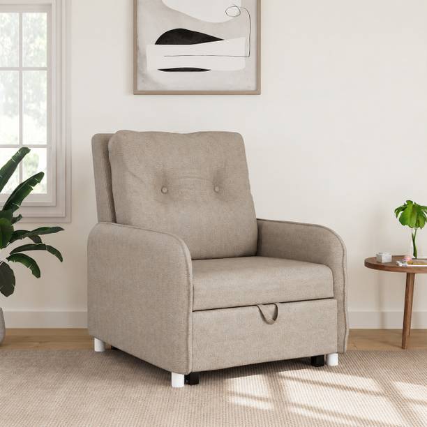 RECLINEX INDIA 1 Seater Single Solid Wood Pull Out Sofa Cum Bed