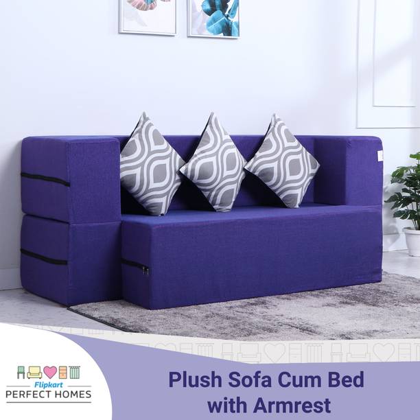 Flipkart Perfect Homes Cambridge 72x44x10 3 Seater Double Foam Fold Out Sofa Cum Bed