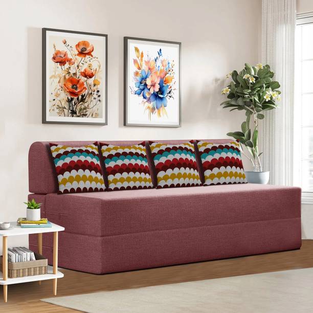 Flipkart Perfect Homes 6 X 6 - Feet Foldable Sofa Cum Bed 4 Seater Double Foam Fold Out Sofa Cum Bed