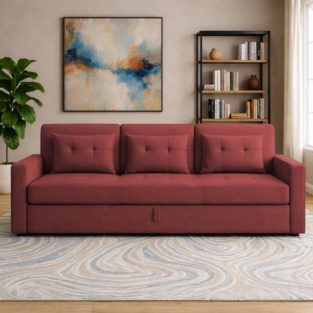 Casaliving Treshta 3 3 Seater Single Solid Wood Pull Out Sofa Cum Bed