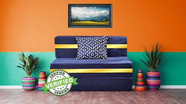 Little Smile 3X6 size for 1 Person- Moshi Fabric Washable Cover 1 Seater Single Foam Fold Out Sofa Cum Bed