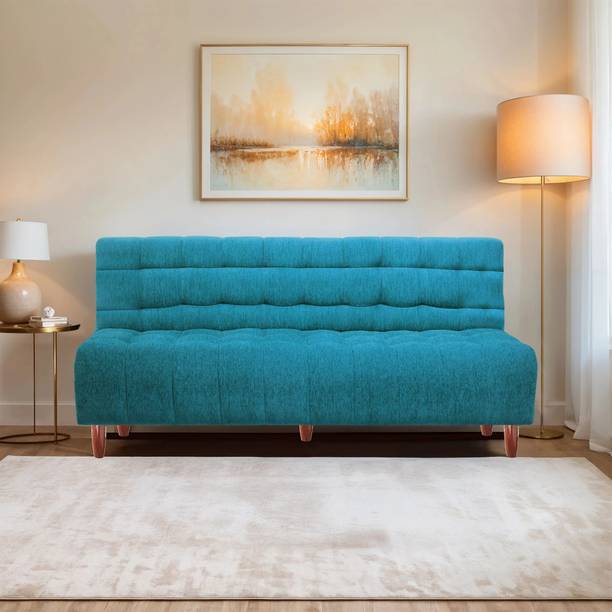 Seventh Heaven Florida Neo Wooden, Chenille Molfino Fabric 72x36x16 3 Seater Single Solid Wood Pull Out Sofa Cum Bed