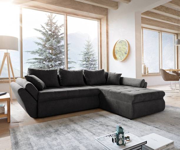 fabrique lazylush lshape L Shape LHS 5 Seater Double Solid Wood Pull Out Sofa Sectional Bed