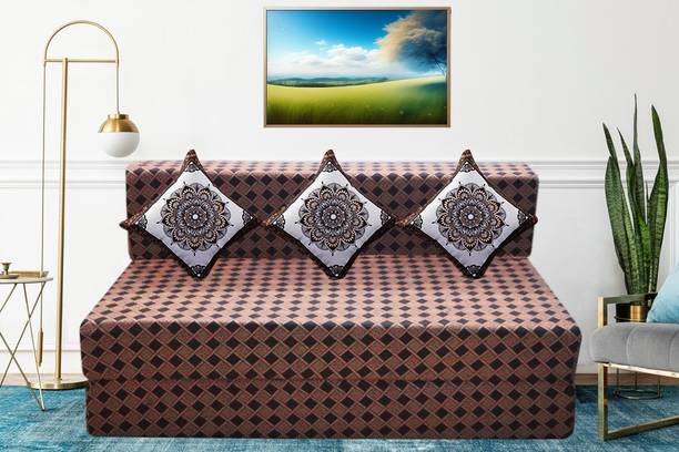 Little Smile 5X6 size for 3 Person- Moshi Fabric Washable Cover 3 Seater Double Foam Fold Out Sofa Cum Bed