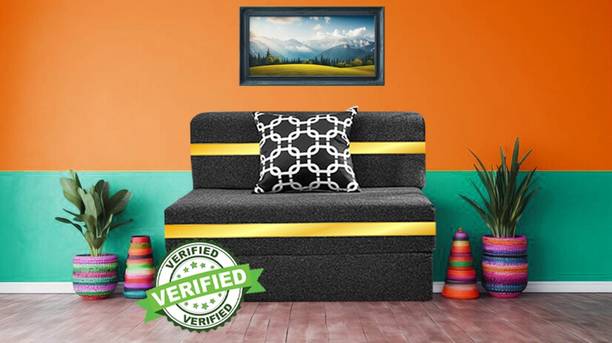 Little Smile 3X6 size for 1 Person- Moshi Fabric Washable Cover 1 Seater Single Foam Fold Out Sofa Cum Bed