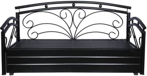 SoftSoul furniture 3 Seater Double Metal Pull Out Sofa Cum Bed