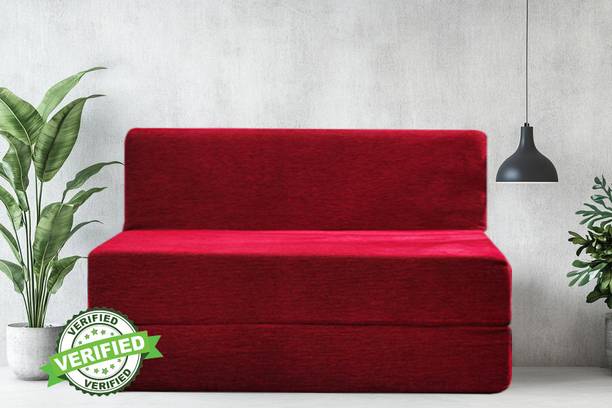 Little Smile 3X6 size for 1 Person- Moshi Fabric Washable Cover 1 Seater Single Foam Fold Out Sofa Cum Bed