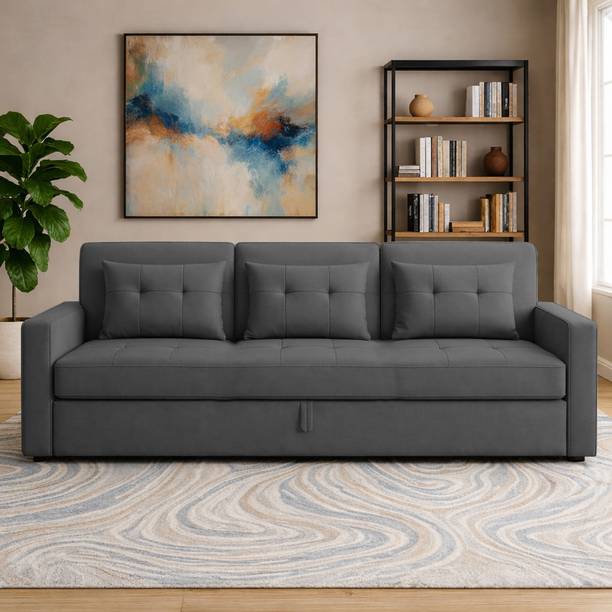 Casaliving Treshta 3 3 Seater Single Solid Wood Pull Out Sofa Cum Bed