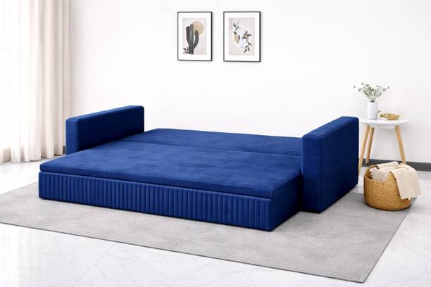 Furniinest 3 Seater Double Solid Wood Pull Out Sofa Cum Bed